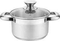 Кастрюля "Лея" 2,5л нерж.,ст/кр.(d-18см, h-10,5см) ТРС Капсульное дно Индукция