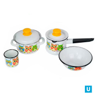 набор Совушки (белая) кружка 0,25л+миска 0,8л+ковш с/кр 1л+кастрюля 1л