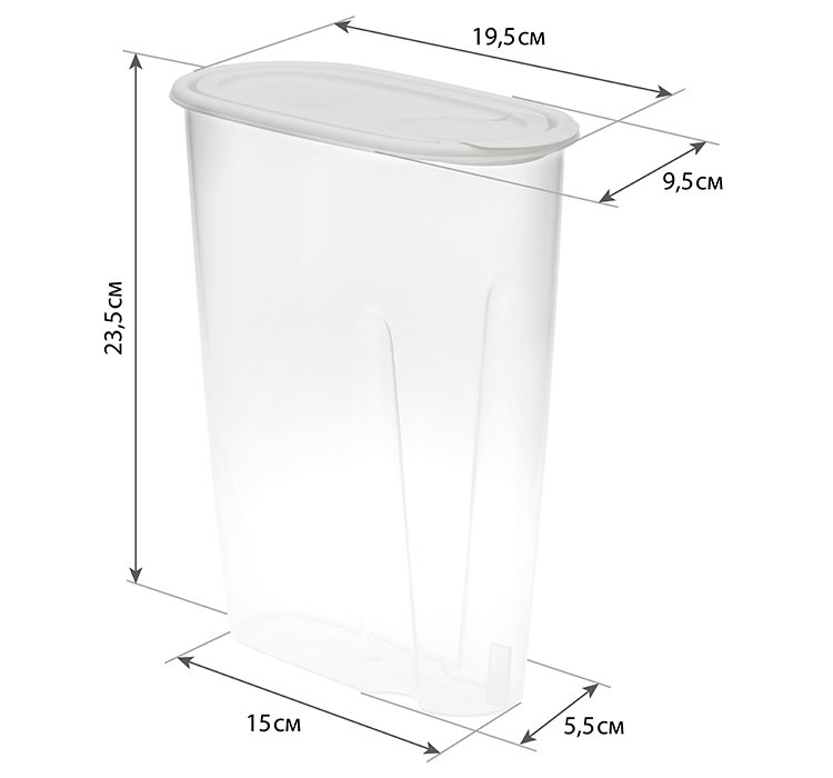 Емкость для сыпучих продуктов 2,1л (ягодный/фисташковый)