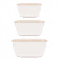 Набор емкостей для СВЧ (0,8л;1,2л;2л) Бежевый (уп.10)