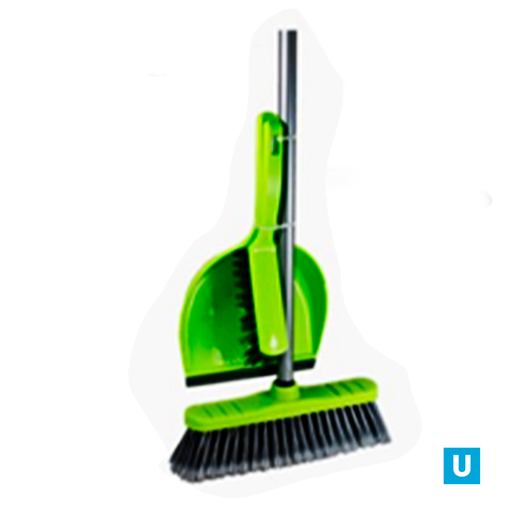 Щетка для пола 110см, совок с резинкой и щетка-сметка