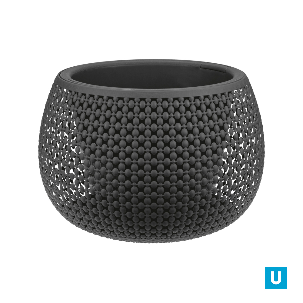 Кашпо ПИРУЛА D290мм 4л с вставкой Графитовый