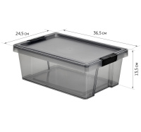 Ящик для хранения Хенди 7,5л черный прозрачный