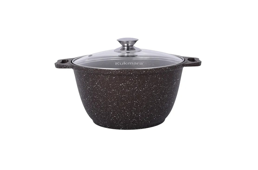Кастрюля 3л со стекл. крышкой АП (кофейный мрамор) линия "Marble Induction"