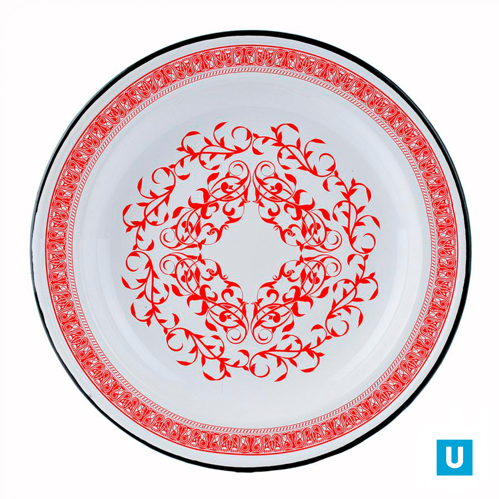  Блюдо 3 л с орнаментом Узор Индийский  (красный)