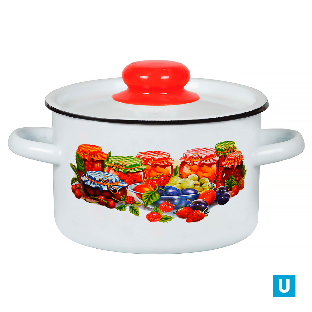 Кастрюля цил. 4,5л с рис., белоснежная, 1с17с