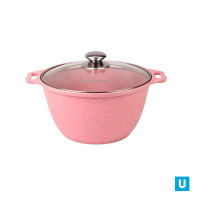 Кастрюля 4л со стеклянной крышкой,АП линия "Тренд" (роза)