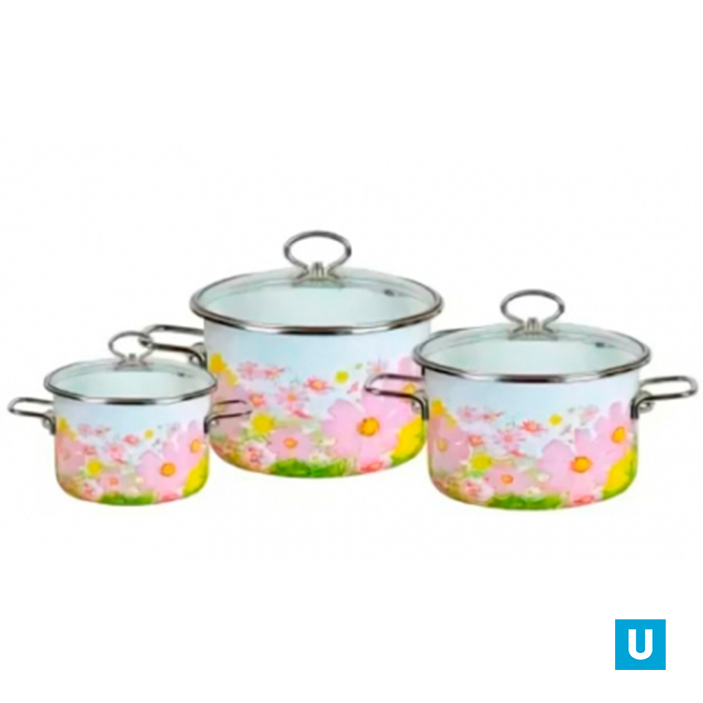 Набор из 3 пред.№09 "Verano", белосн.,цил. 2; 4; 5,5л. 1DB095S***