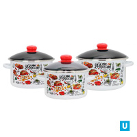 Набор "Мексика" белый-2-3228/6 (Кастрюля 2л,3л,4л)