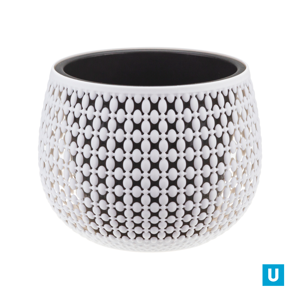 Кашпо ПИРУЛА D175мм 1,5л с вставкой   Белый