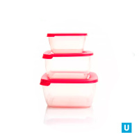 Комплект контейнеров для СВЧ "ЛАЙТ" 3шт (0,45/0,95/1,5л)  квадратный 