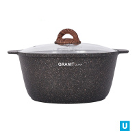 Кастрюля-жаровня 5л со стекл. крышкой, АП линия "Гранит ультра" (оригинальный)