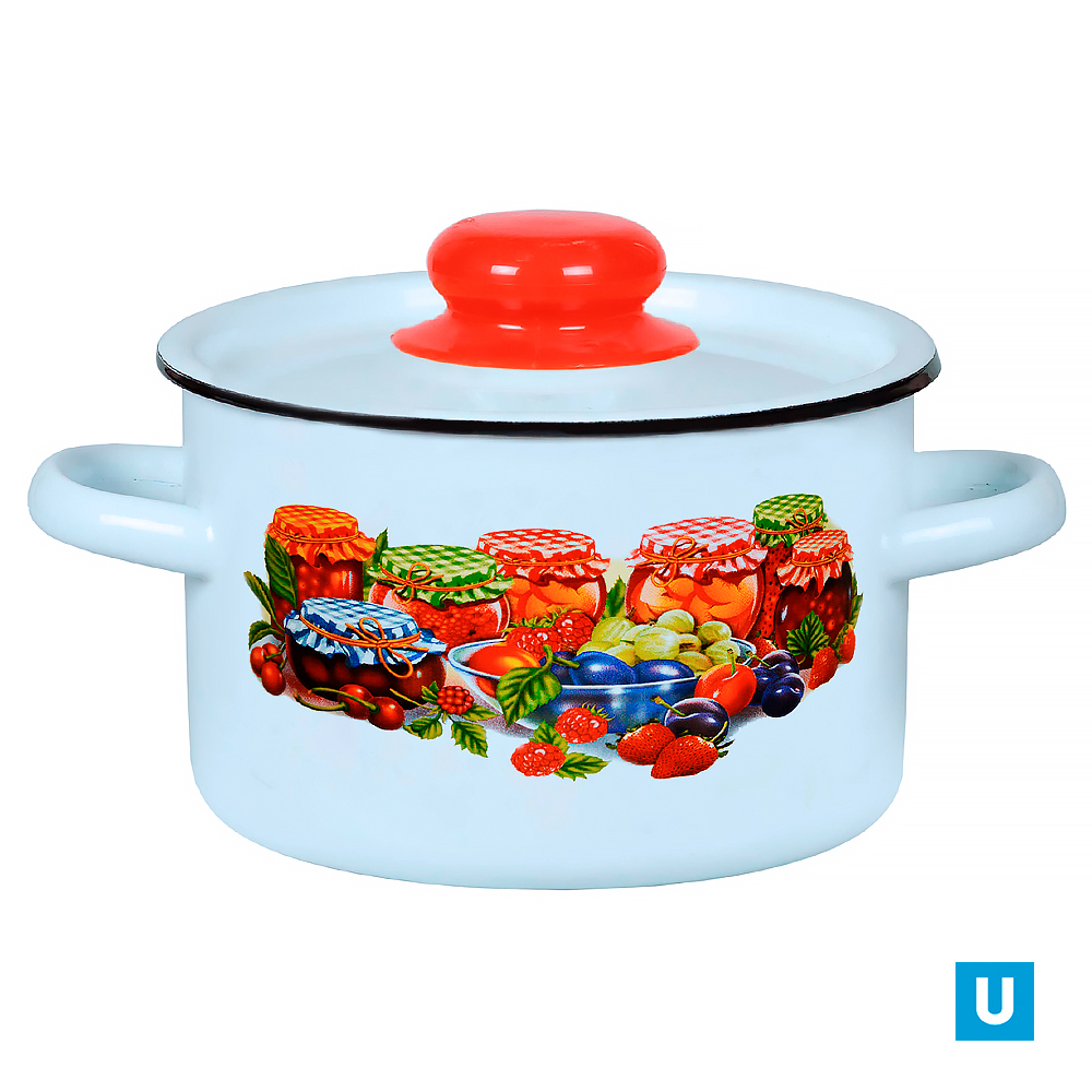 Кастрюля цил. 1,5л с рис., серо-гол 1c15c/1 