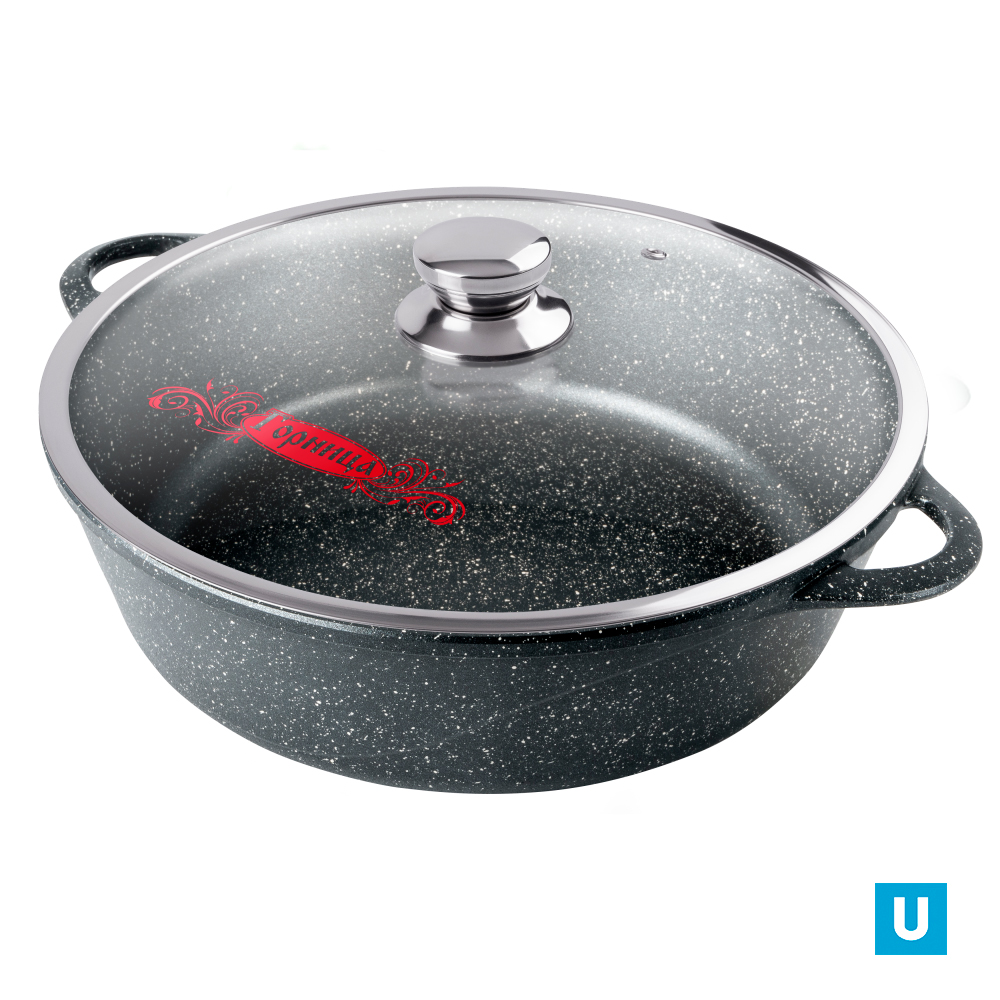 Жаровня 3,5л. 260/95 Гранит лит/руч. с кр. (п/у), ж7126аг