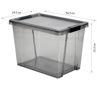 Ящик для хранения Хенди 15л черный прозрачный