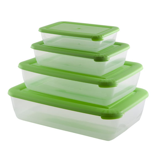 Комплект контейнеров для СВЧ "ЛАЙТ" 4шт  (0,45/0,9/1,9/3л) прямоугольные