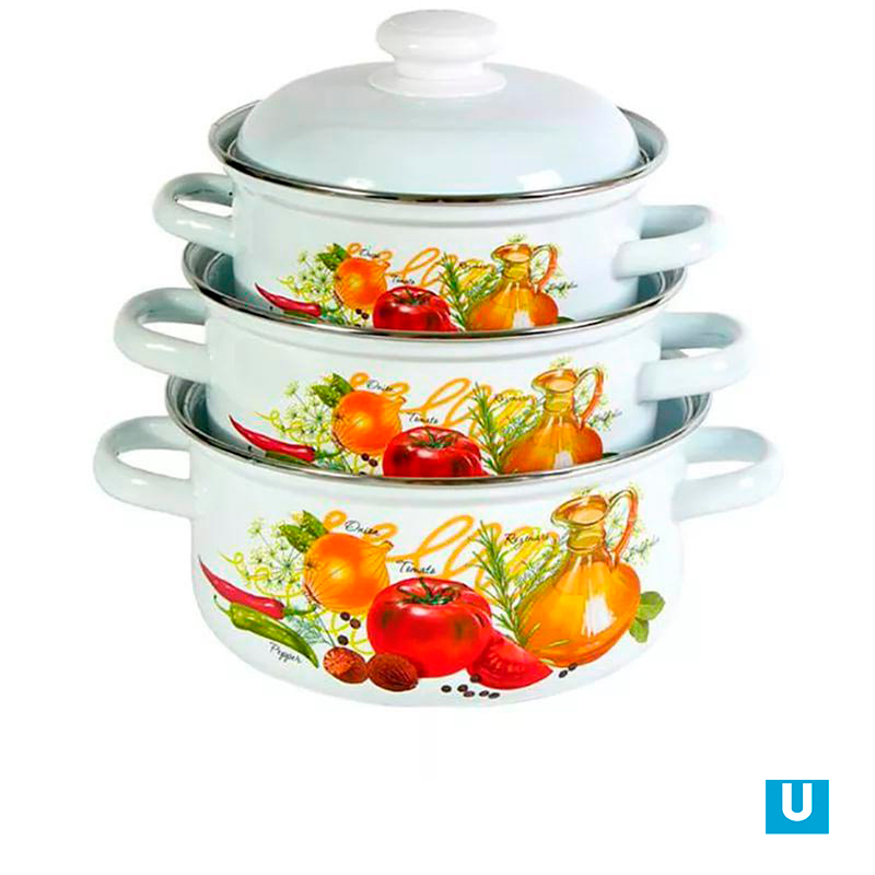 Набор 124  цилиндр "Итальянская кухня" 1,5, 2, 3л (124/4АП2)