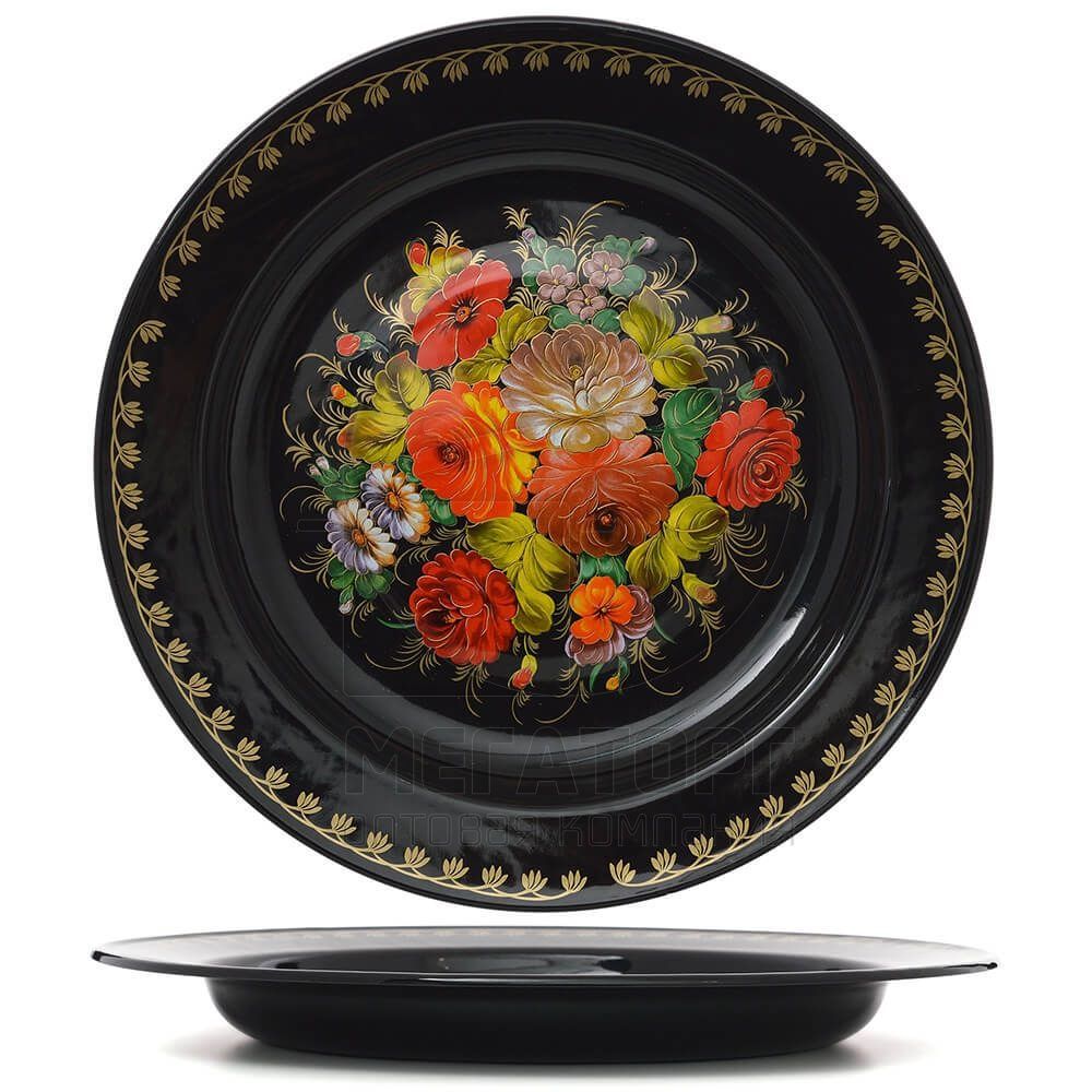 Блюдо 2,0л, черн Жостово 1с6с/БД 