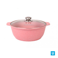 Кастрюля-жаровня 4л со стеклянной крышкой, АП линия "Trendy style" (rose)