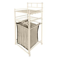 Стеллаж с корзиной для белья 2-х ярусный арт.СК03 цв.бежевый 380*350*1050