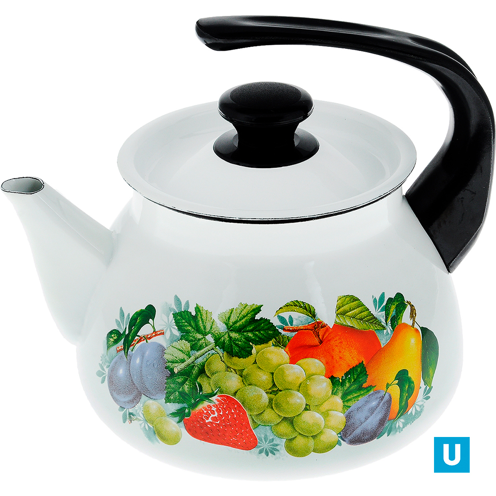 Чайник сферич. с пл.р. 3л (белый) с декором, арт. 42704-122/6