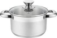Кастрюля "Лея" 3,5л нерж.,ст./кр.(d-20см, h-11,5см) ТРС Капсульное дно Индукция