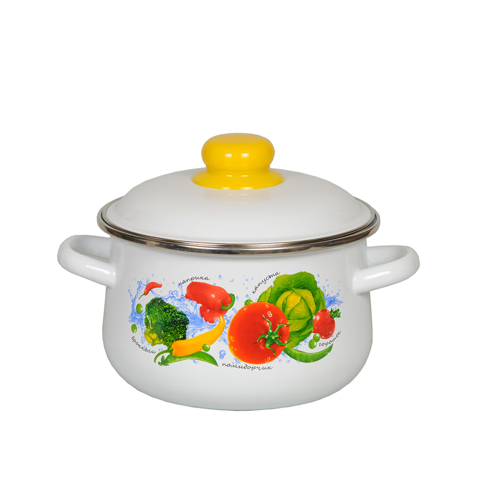 Кастрюля конич. 2л, белосн., Овощной фреш, 1с45я