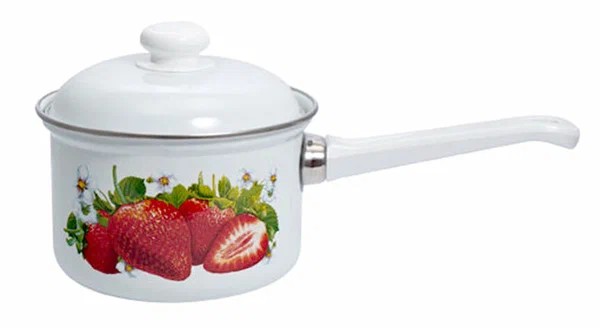 Кастрюля (ковш с кр.) 0,6 литра пласт/ручка "Сочная клубника" (С-1605П/4)