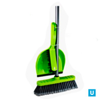Щетка для пола 110см, совок с резинкой и щетка-сметка