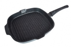 Сковорода-гриль квадратная 280х280мм со съемн. ручкой, АП (темный мрамор)