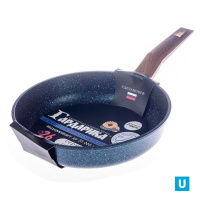 Сотейник 26см.,серии"Мегалит 14" Гранит а/п, ручка софт-тач