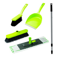 Набор для уборки 6 предметов  (телеск/ рукоятка , стеллаж, 2 накладки, совок, щетка-сметка, щетка)