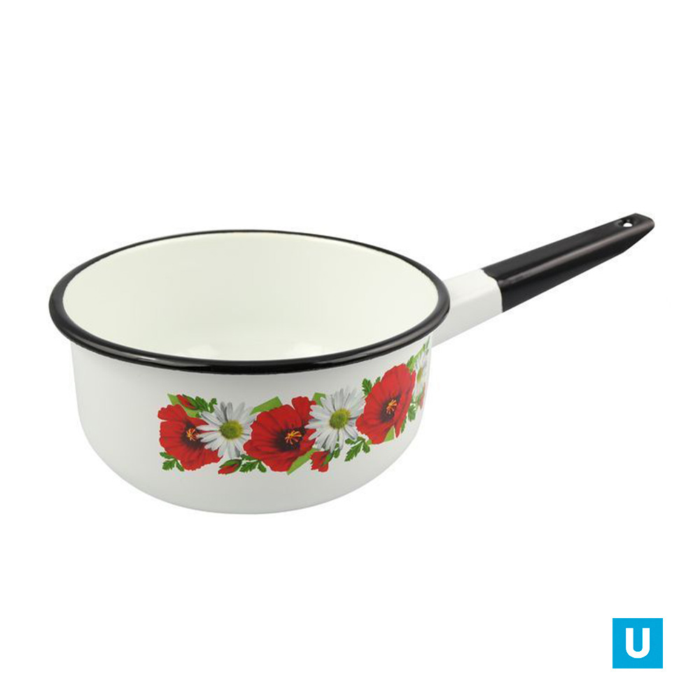 Ковш 1,5л. б/кр (белая) с декором 90104-082/4