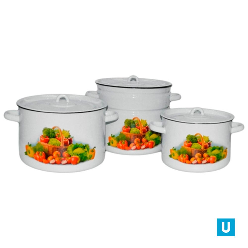 Набор из 3 пред.№113 "Сомелье",крем. цил. 4,5л; 7,0л; 9,0л 1с113