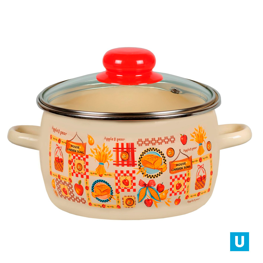 Кастрюля сф. 3л, слон. кость, Садовая песня, 1RC181M