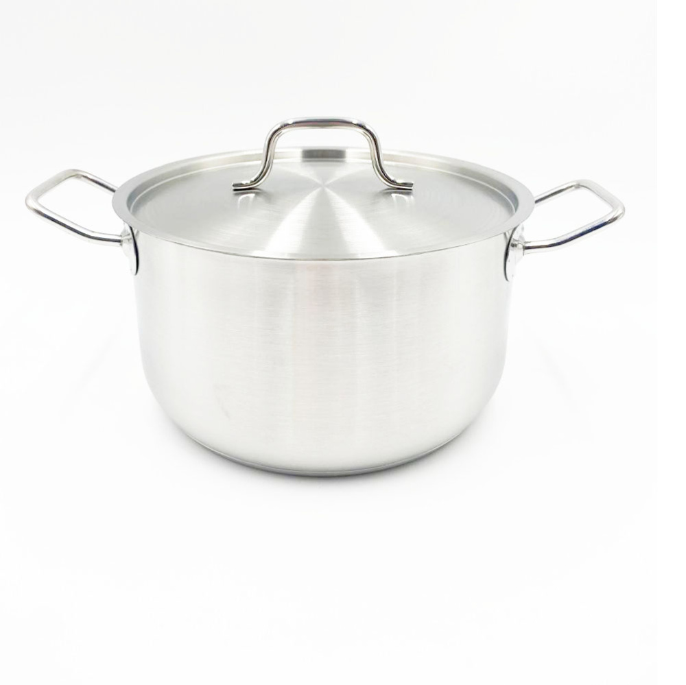 Кастрюля 5,0л, нерж. Арт.NB-5-22-12 (.d 22см,h12,5см),с мет /кр.ТРС Капсульное дно.Индукция.