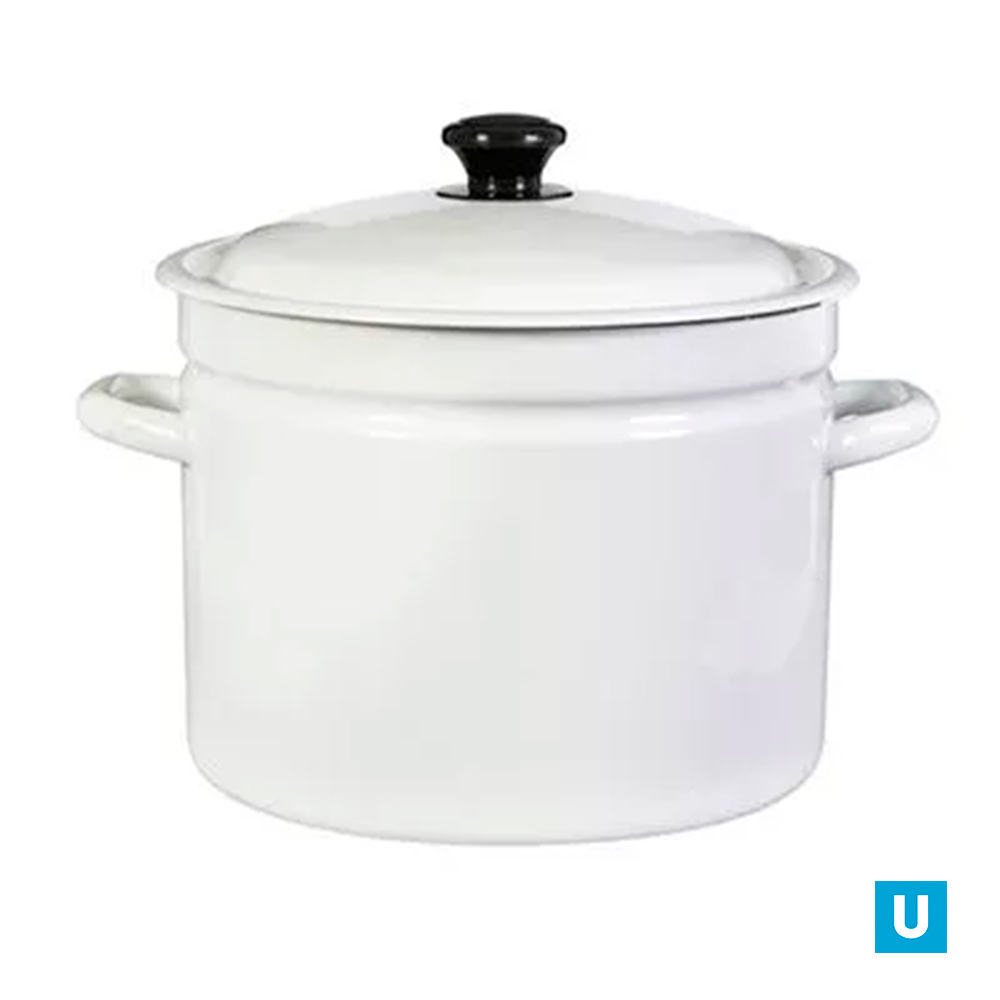 Кастр.цил. борт. 9л. (белая) без декора, арт. 41804-212