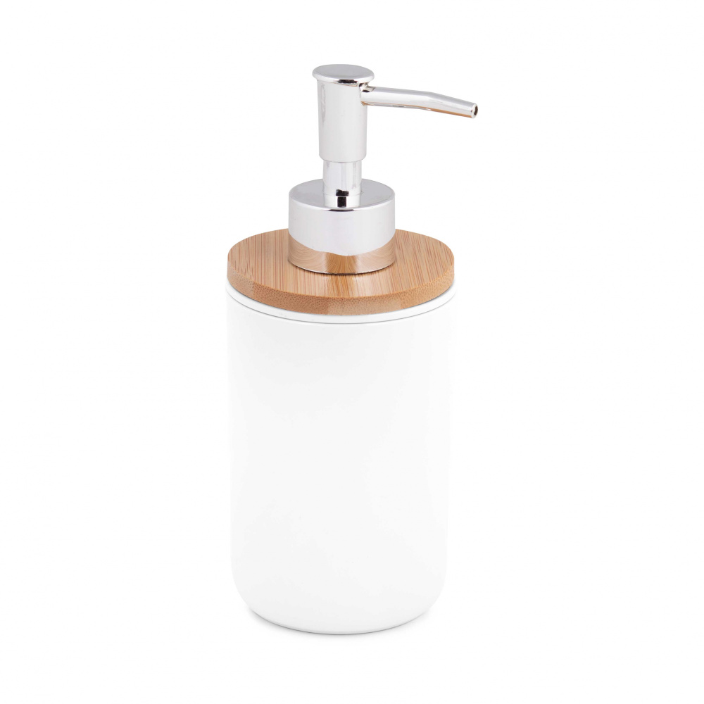 Дозатор для жидкого мыла "Бамбук" белый