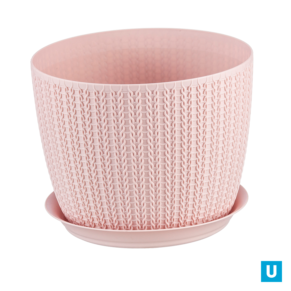 Кашпо ВЯЗАНИЕ D180мм 2,8л с поддоном Чайная роза