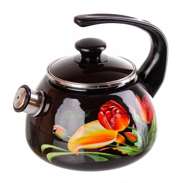 Чайник сферич. с пл.р. 3л (корич.) с декором, арт. 42704-122/6