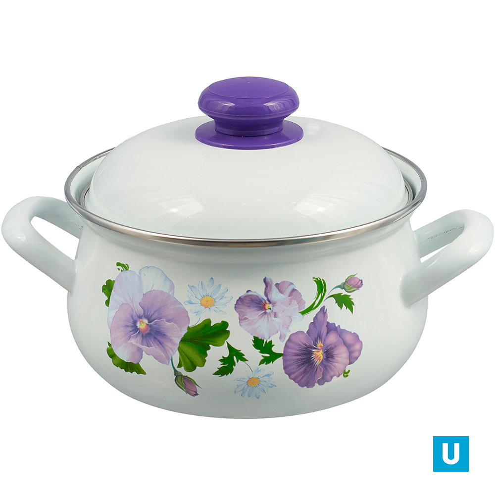 Кастрюля 3,0 литра  грушевидн. "Анютины глазки" (С-3912АП2/4) 