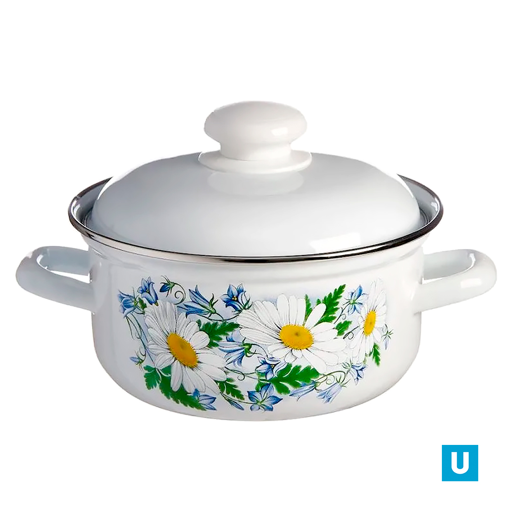 Кастрюля 1,5 л низ. цил. "Ромашковое поле"  (С-1508АП2/4)