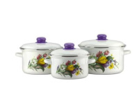 Набор "Крокусы" белый-2-3127/4 (кастрюли цил.  2л,3л,4л)