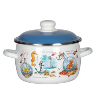 Кастрюля сф. 5,5л, белосн., Золотая рыбка, 6RC221M