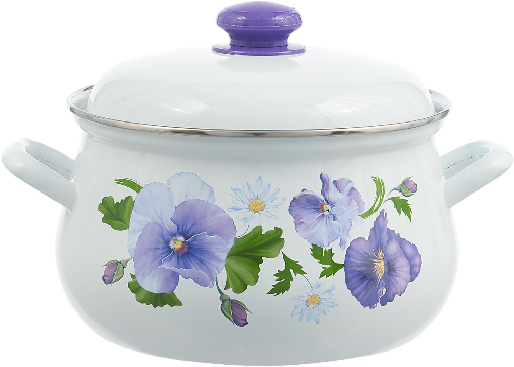 Кастрюля 4,5 литра  грушевидн. "Анютины глазки" (С-3915АП2/4) 