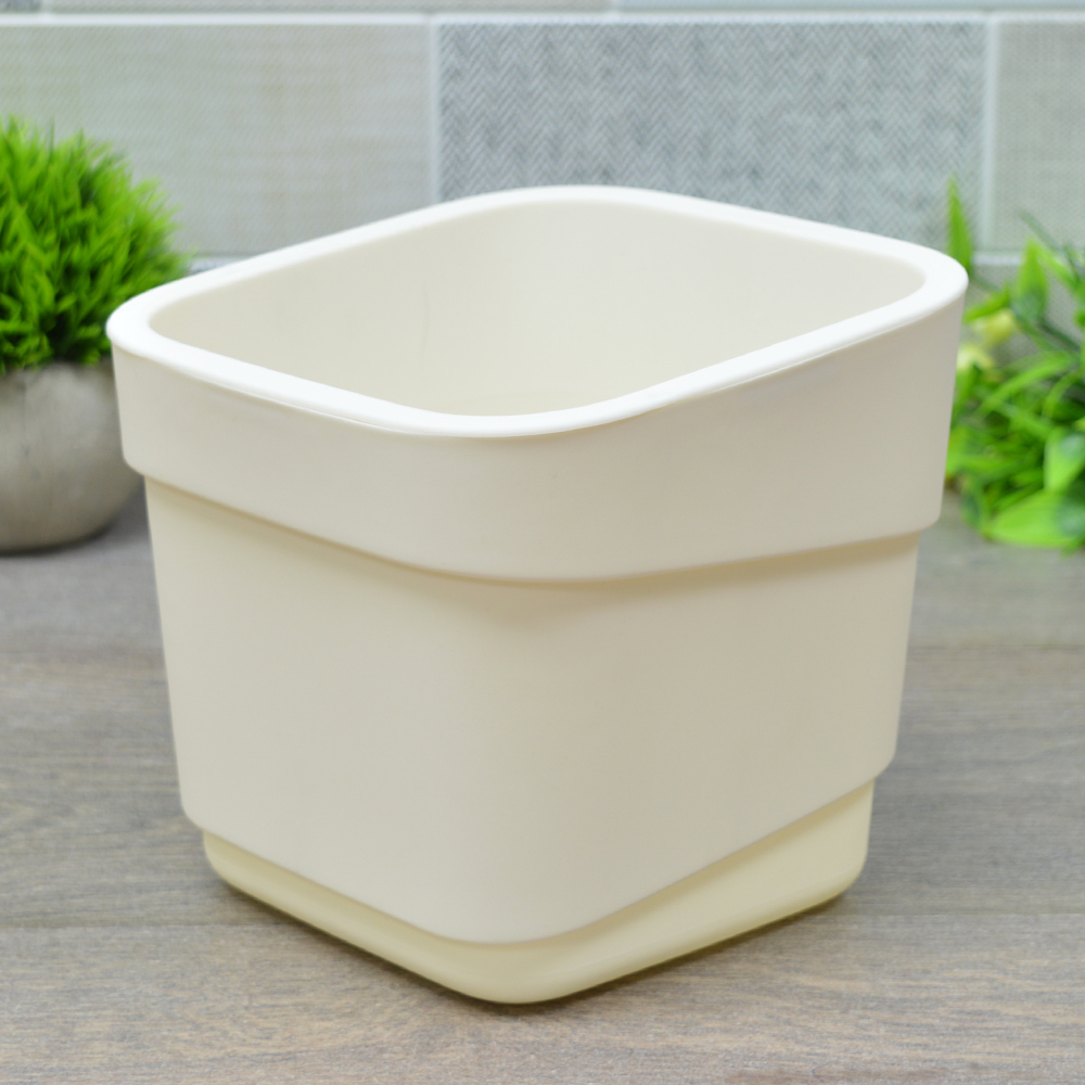 Горшок для цветов фактурный Hills 4л (d188, h176мм)(молочный)