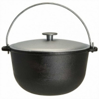 Казан чугунный походный 6,0 л с алюминиевой крышкой "Туризм" д.260, ТМ ГАРДАРИКА 1506-6