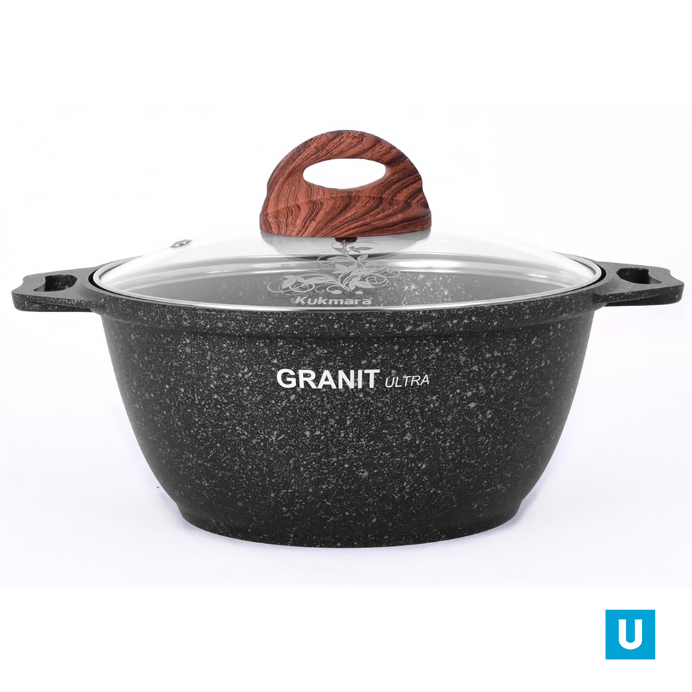Кастрюля 2л со стекл. крышкой, АП линия "Granit ultra" (original)