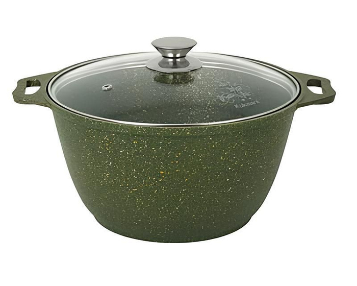 Кастрюля 4л со стеклянной крышкой АП линия "Trendy stryle" (malachite)