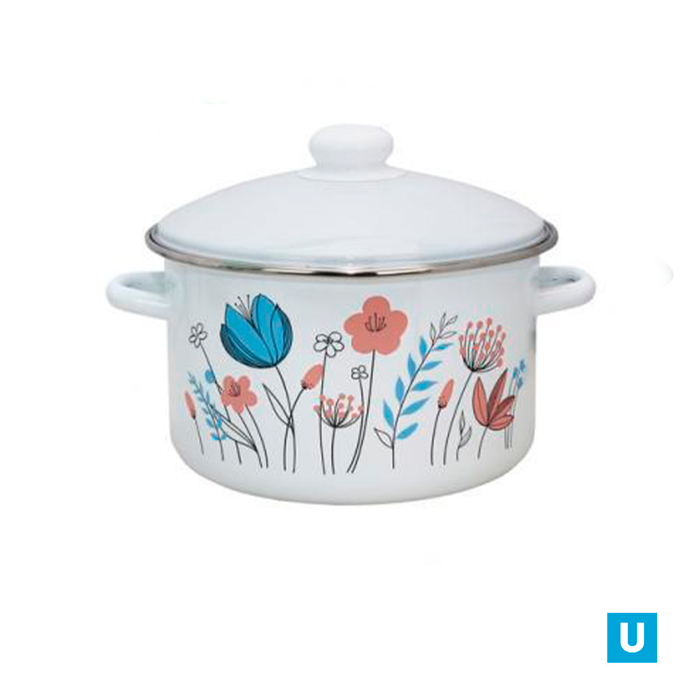 Кастрюля 4л, 01-Б1614/4-Цветочки